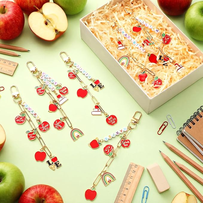 CraftyDream 558 Pcs Teacher Charm Keychain Making Kit Back to School Thank You - Image 8