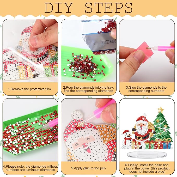 YooNotee 24 Sets Interchangeable Seasonal Diamond Art Tabletop Decorations - Image 4