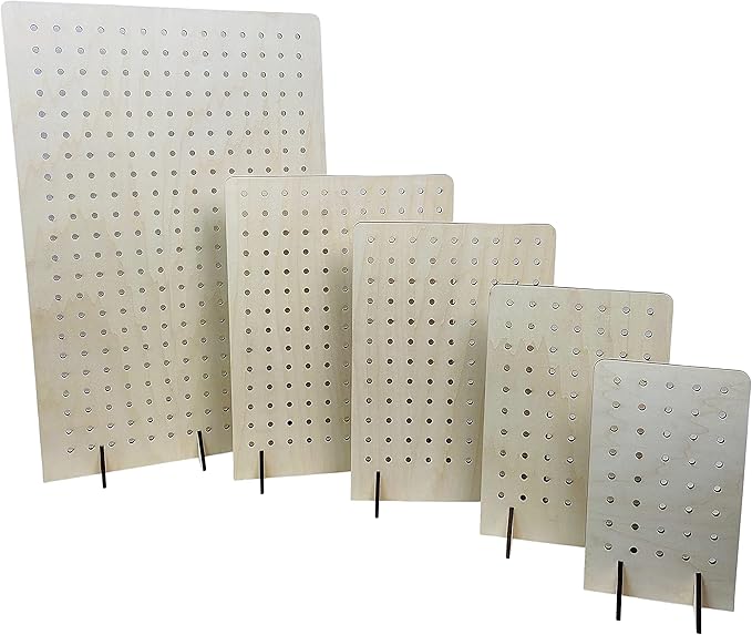 Torched Pegboard Display Stand for Jewelry, Craft Shows, Selling, Vendor Events, Tools, Peg Board Accessories Rack Organizer, Small 5.88" L x 4.3" W x 9.88" H, Natural