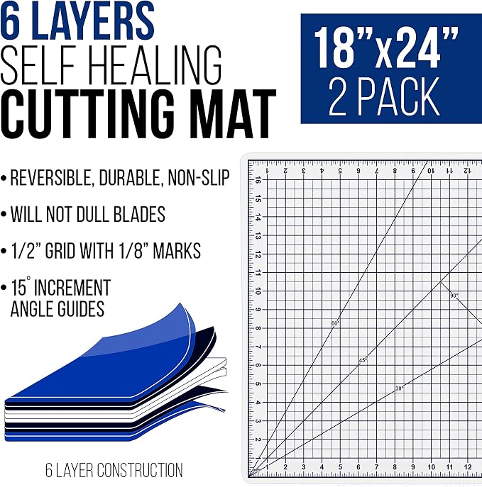 U.S. Art Supply 18" x 24" Self-Healing Cutting Mat 5-Ply - Image 2