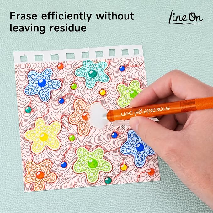 Lineon Erasable Gel Pens, 18 Colors Retractable Fine Point Erasable Pens Clicker - Image 6
