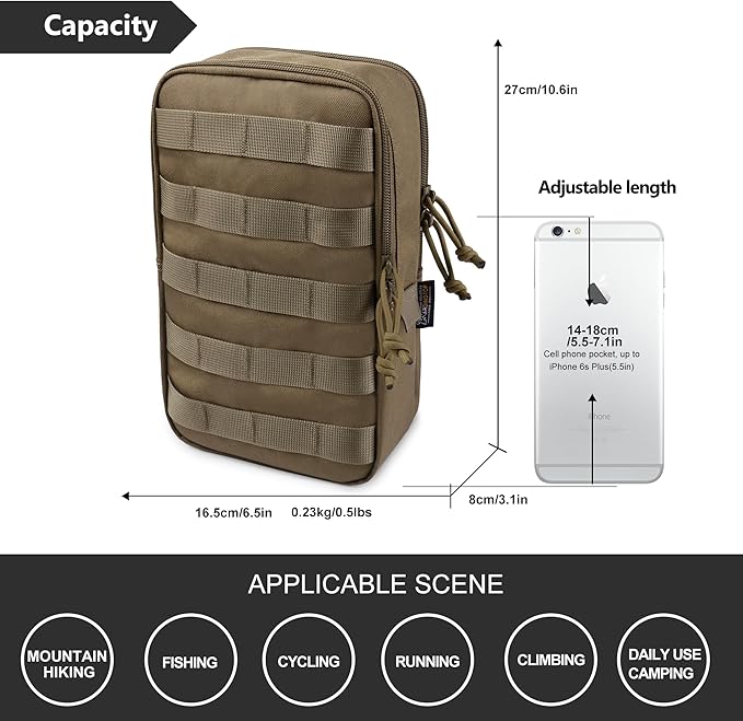 Mardingtop Molle Tactical Utility Pouch, EDC Admin Pouch Bag, Molle Attachment Military Modular Attachment