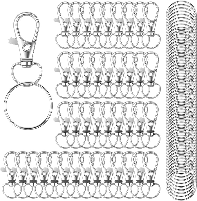 HXSEMAYIG 100PCS Keychain Hooks by HXSEMAYIG