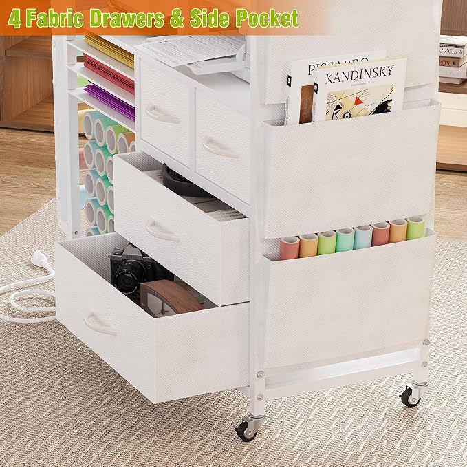 VENNQD Large Craft Organizer and Storage Rolling Cart Compatible - Image 5