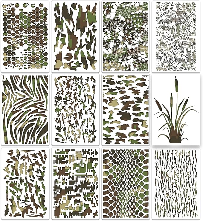 Camo Stencil 12inch Large Camouflage Stencils by SUNVERSE