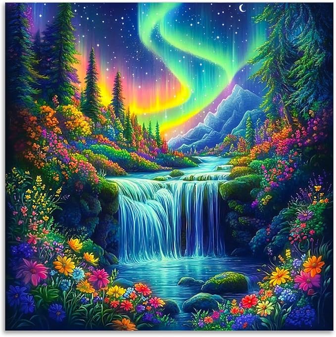 Waterfall Diamond Art Kits for Adults Beginners 14x14 in, DIY Craft Gift | by Kalonyth
