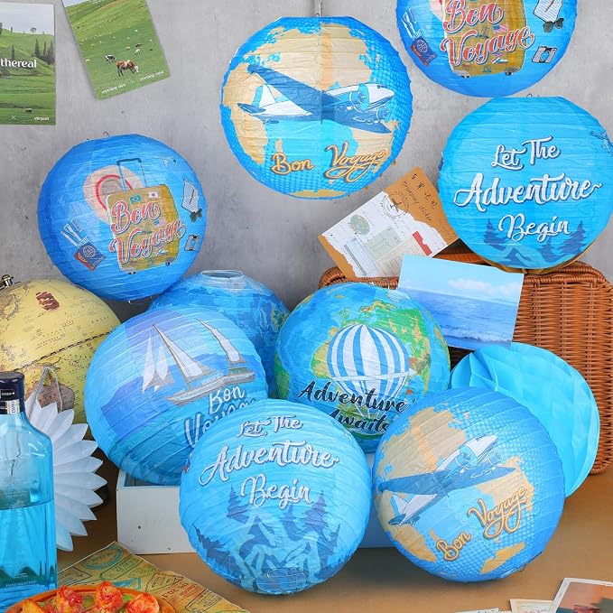 Panelee 12 Pcs Travel Around The World Paper Lanterns Party Decorations 8 Inch - Image 4