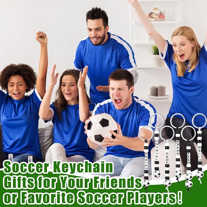 Landical 564 Pcs Soccer Keychain Making Kit DIY Soccer Bead Key Chain Craft - Image 5