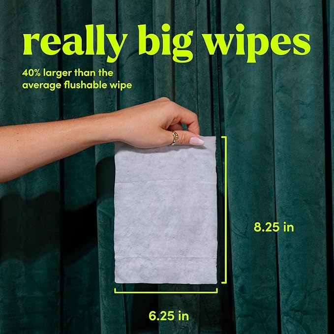 goodwipes Flushable Butt Wipes - Vitamin E & Aloe - Sewer & Septic Safe - Extra Large Adult Wet Wipes For Women & Men - Bathroom Essentials - Cedar, 418 Count (8 Packs + 1 Travel)