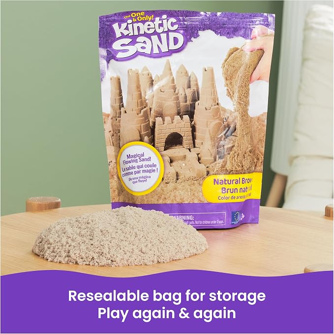 Kinetic Sand 2lb Brown, Moldable Play Sand Sensory Toys, Ages 3+ - Image 8