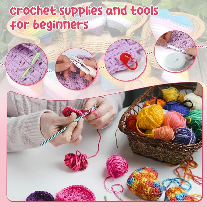 Aeelike Learn to Crochet Kits for Beginner, Crochet Starter Kit - Image 4