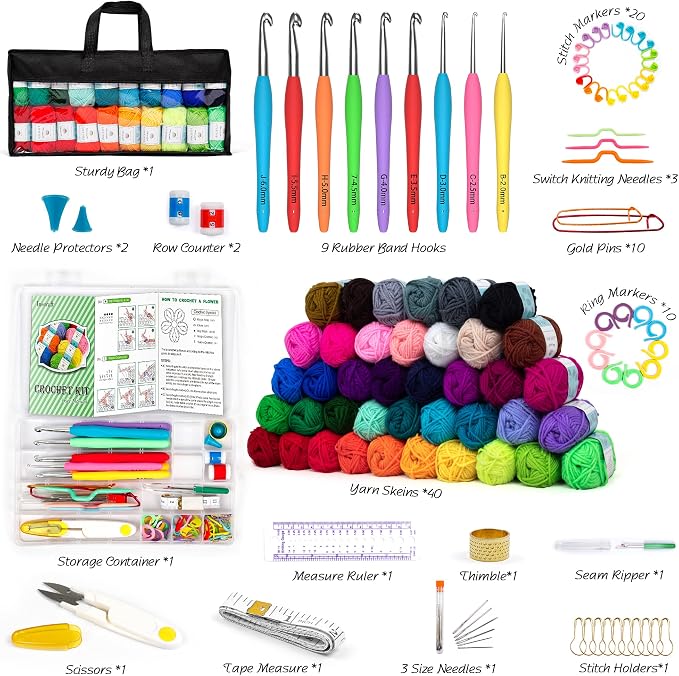 INSCRAFT 113 Piece Crochet Kit - Image 2