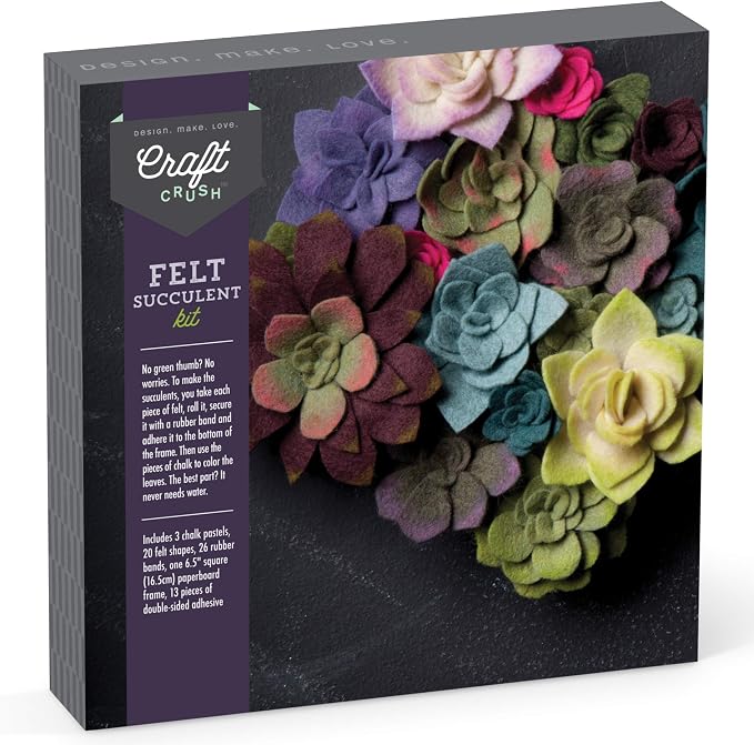 Craft Crush — Felt Succulents Craft Kit — Display Kit — Fun & Easy — Ages 13+ by CraftCrush