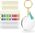 120 pcs Acrylic Keychain Blank Gold Kit | Gold Tassels, Rings & Jump Rings by Lganze
