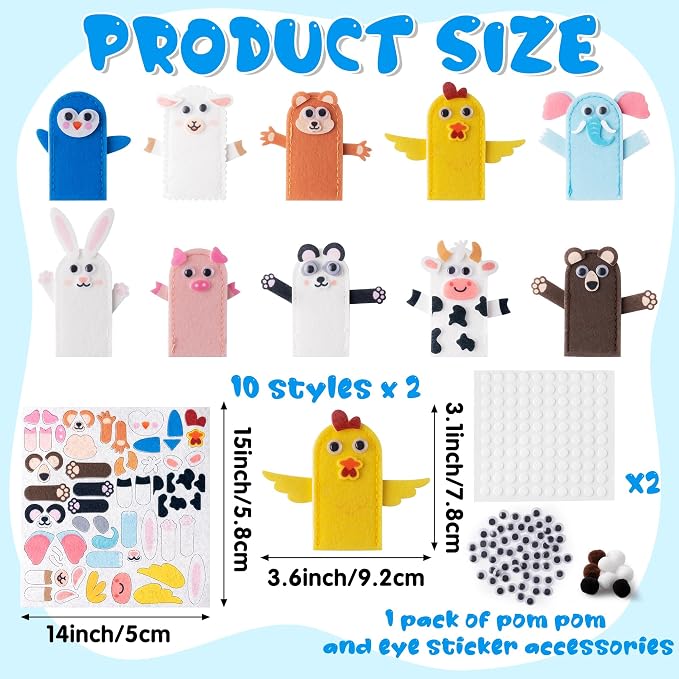 COcnny Animal Finger Puppets Crafts - Image 2