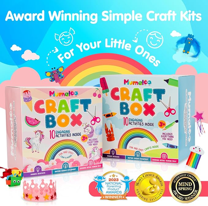 Mumaloo Kids Craft Kit – 10 Unicorn & Mermaid Art Projects | No Mess · All - Image 7