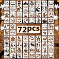 72 PCS 3x3 Inch Halloween Stencils by Yazhiji