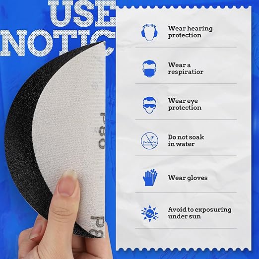 30PCS 6 inch Silicon Carbide Sanding Discs 320 Grit, Wet Dry Orbital Sander Hook and Loop Sandpaper Disc, Best for Metal,Automotive,Wood Polishing