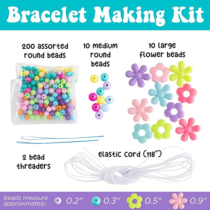 Creativity for Kids Beaded Flower Bracelet Making Kit | DIY Jewelry Craft Kit | - Image 3