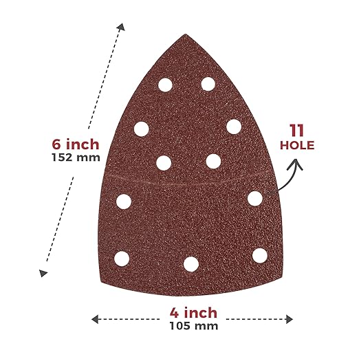 S SATC 60 PCS Mouse Sander Sandpaper 11 Holes Detail Sander Sandpaper Palm Sander Paper Hook and Loop Sander Pads Triangular Sanding Sheets Assorted 40/60/80/120/180/240 Grit