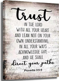 YOXORDQ Proverbs 3:5-6 Bible Verse Wall Art-Canvas Wrapping 16x24in | Trust in by YOXORDQwallart
