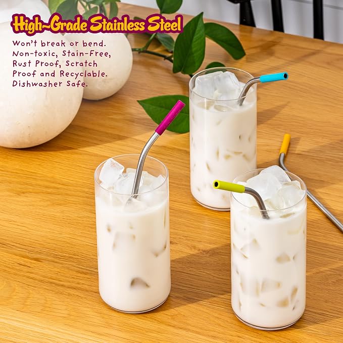 Softy Straws Premium Reusable Stainless Steel Drinking Straws - Image 7