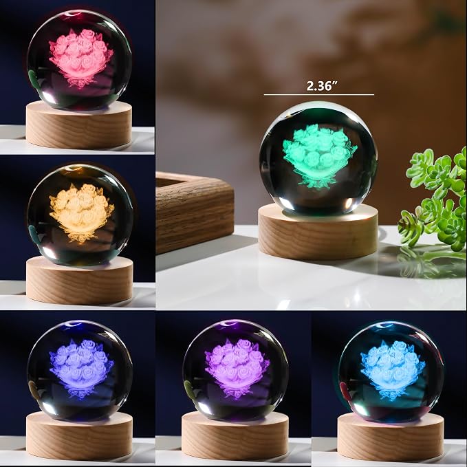3D Rose Crystals Ball 60mm - Image 6