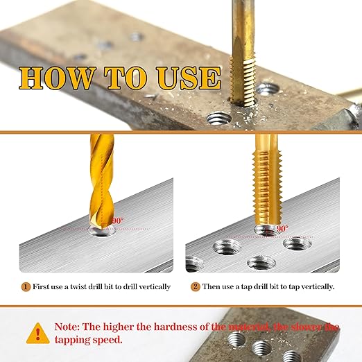 M8x1.25 Tap and 6.75mm Drill Bit Kit, M2 HSS Metric Drill and Tap Set, Combination of Drill and Tap Kit for Metal