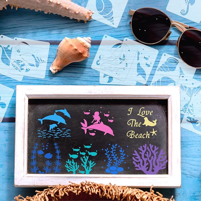 Marspark 66 Pcs Small Stencils for Crafts Reusable 3 Inch Stencils for Painting - Image 5