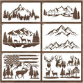 Mountain Stencils for Painting on Wood Burning Stencils and Patterns Reusable by Yhslmh