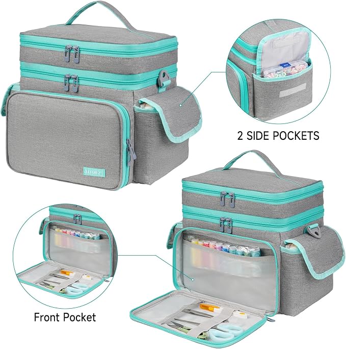 LEFOR·Z Small Sewing Supplies Organizer, Double-Layer Sewing Accessories - Image 5