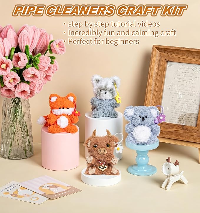 Fluffy Pipe Cleaner Craft Kits, - Image 6
