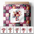 Cotton Satin Fabric Panel with Floral Patchwork Designs – 6 Printed Panels by FabricsTown