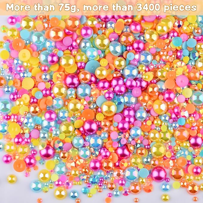 3900+ Pcs Rhinestones and Pearls Kit, 2-10mm Flatback Gems - Image 2