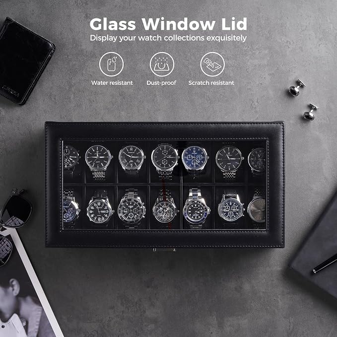 ProCase Watch Box Organizer, 14 Slot Watch Display Case - Image 4