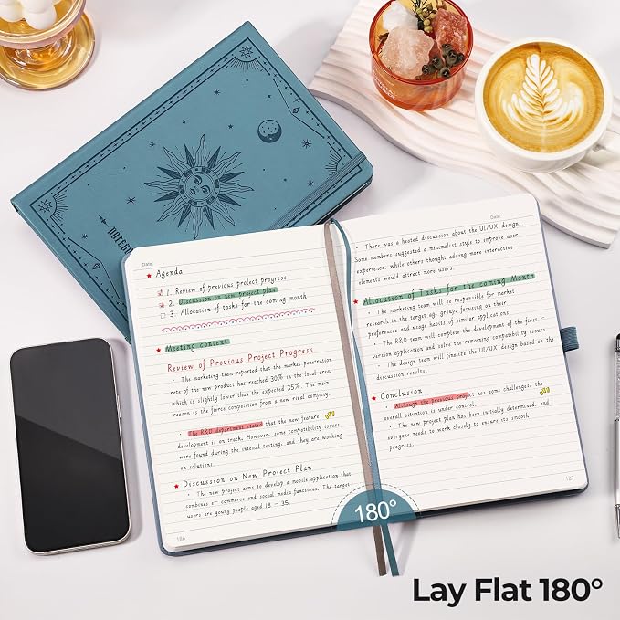 EMSHOI Lined Journal Notebook, 320 Numbered Pages, A5 Size | Leather Hardcover - Image 2