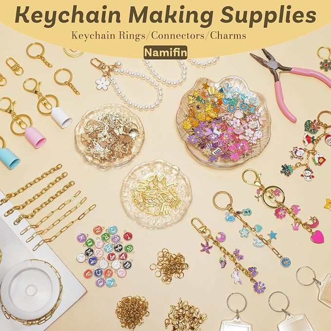 Namifin 384 Pcs Lip Gloss Keychain Making Kit - Image 4