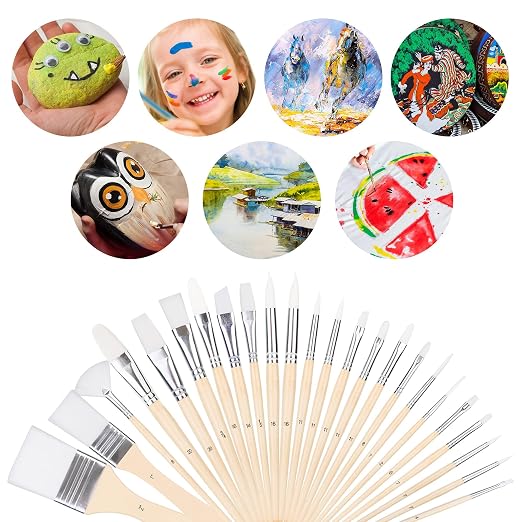 Amazon Basics Multi-shaped Polyester Paint Brushes - Image 6