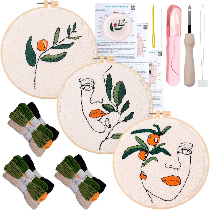 Peotclola Punch Needle Kit for Adults, 3 Sets Punch Needle Kits Beginner DIY by Peotclola