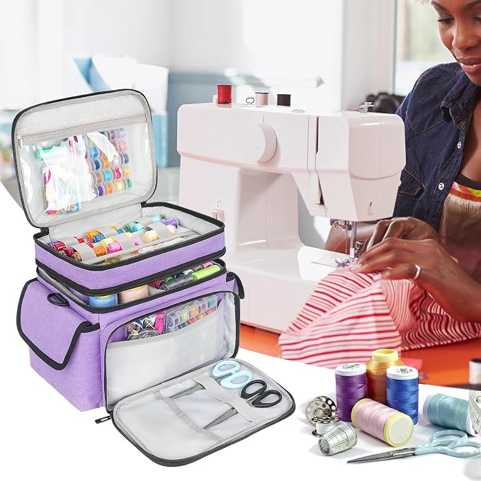 LEFOR·Z Sewing Supplies Organizer Storage Bag, Double-Layer Protable Travel - Image 7