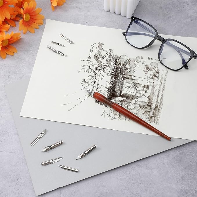 Styquenzer 10 Pcs Calligraphy Nibs Dip Pen, Dip Pen Nibs Holders - Image 6