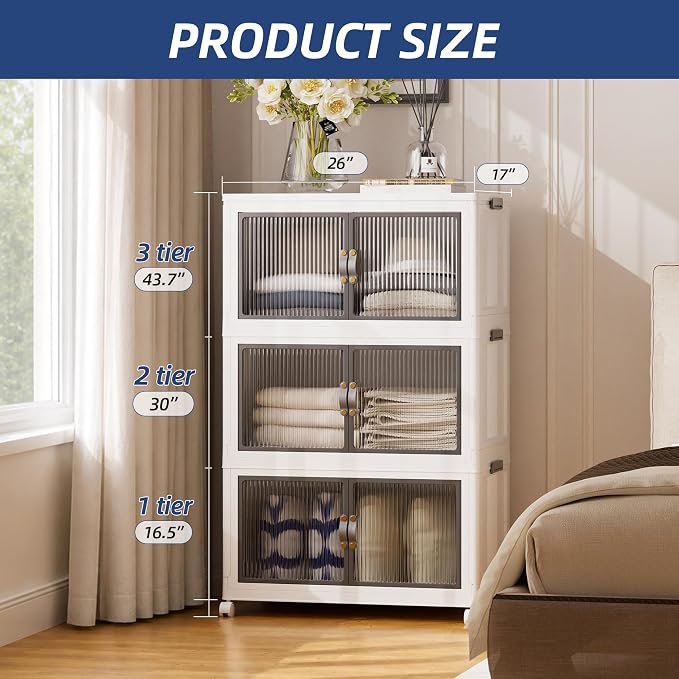 SAILUN 87Gal/348Qt Stackable Storage Bins Folding Collapsible Storage Bins - Image 6