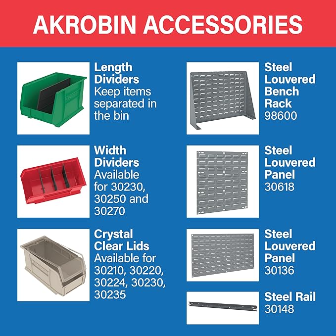 Akro-Mils 30210 AkroBins Plastic Storage Bins, Space-Saving Stackable Bins - Image 6