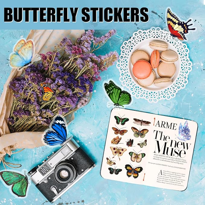 Arme Butterfly Stickers, Flower Stickers - Image 7
