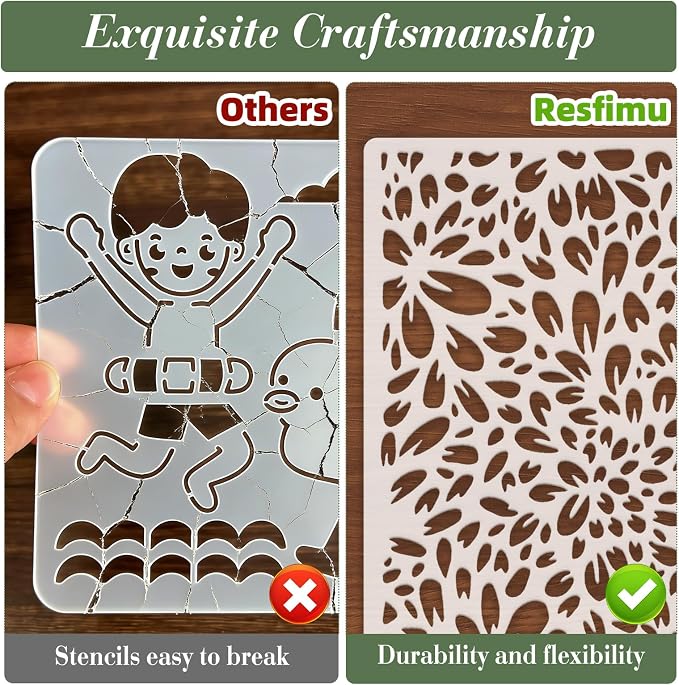Texture Stencils for Crafts Reusable 16Pcs Stencils | DIY Art Painting Stencil - Image 3