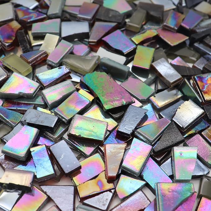 LITMIND Black Mixed Irregular Glass Mosaic Tiles - 9oz Value Pack - Image 4