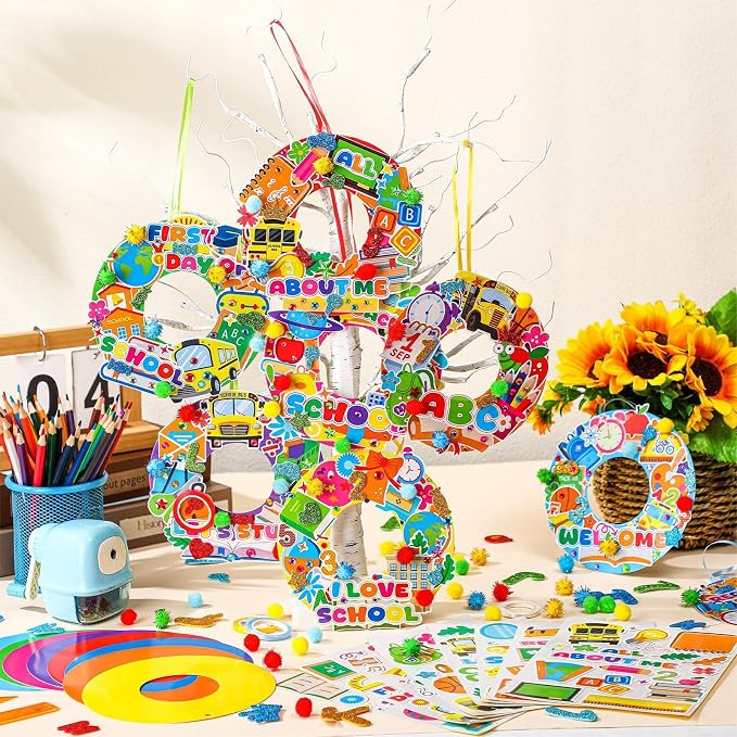Hollowfly 48 Sets Back to School Craft Kits DIY Wreath - Image 5