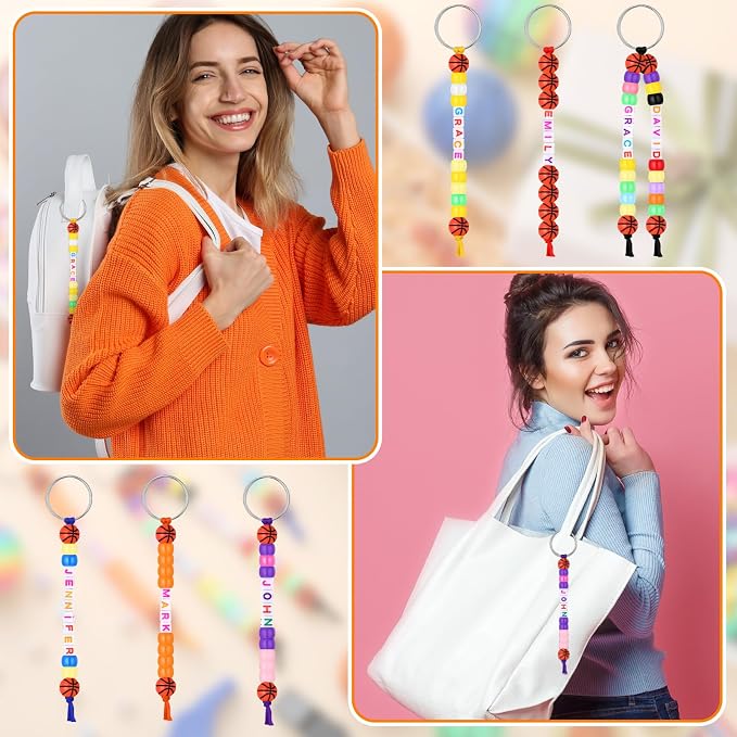 Landical 564 Pcs DIY Bead Keychain Kit Key Chain Making Craft Adjustable Letter - Image 4