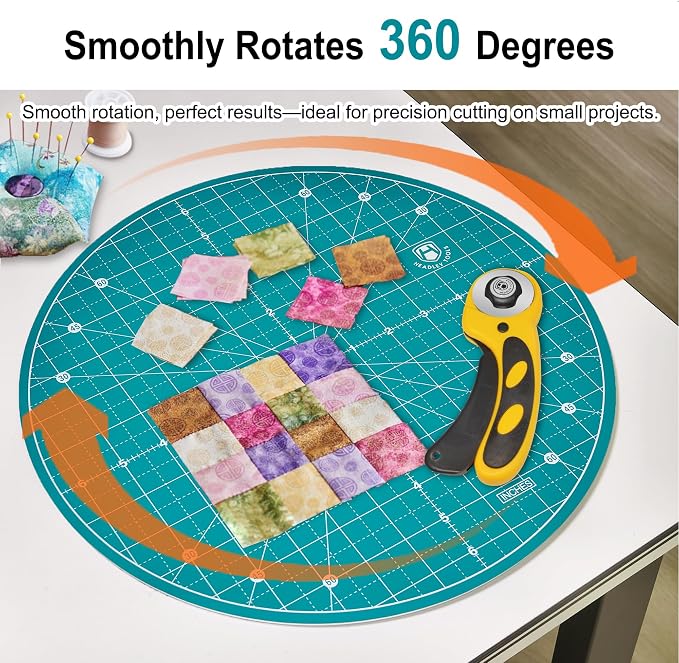 Headley Tools 13"x13" Round Rotating Cutting Mat, Self Healing Mat - Image 4