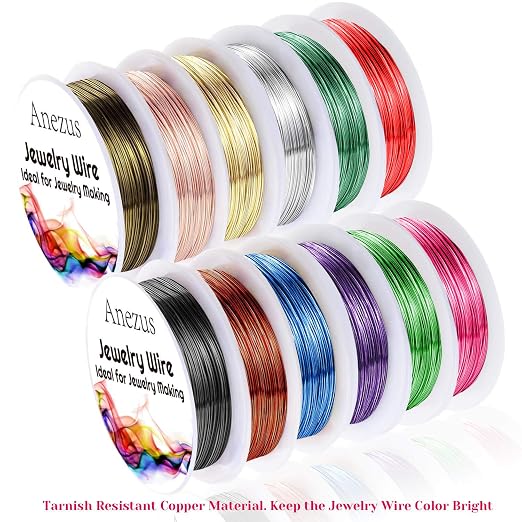 Anezus 12 Rolls Jewelry Wire Craft Wire Tarnish Resistant Beading Wire - Image 4